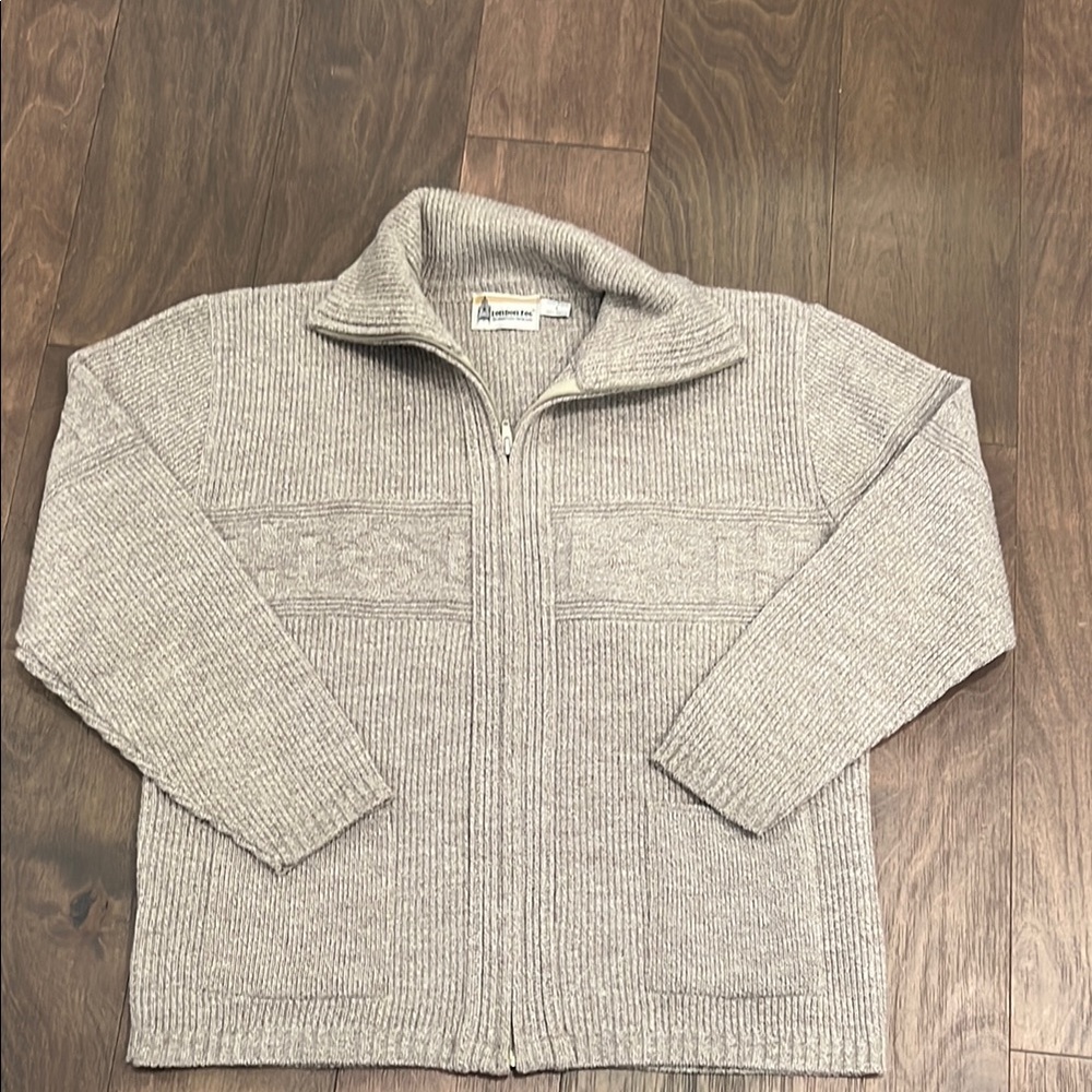 Oatmeal Zip-Up Sweater by London Fog